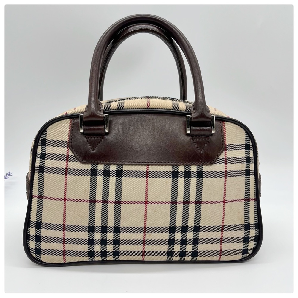 BURBERRY House Check Canvas Handbag Bag - Picture 3 of 10